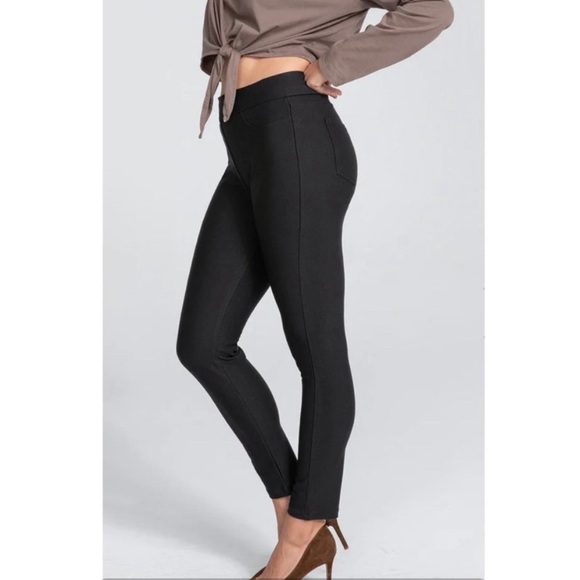 Honeylove Pants - HONEYLOVE EverReady Size 2X Ponte Knit‎ pull on Slim 2-Pocket Ankle Pants Black